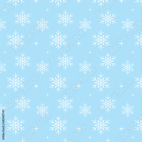Seamless pattern with snowflakes for winters.