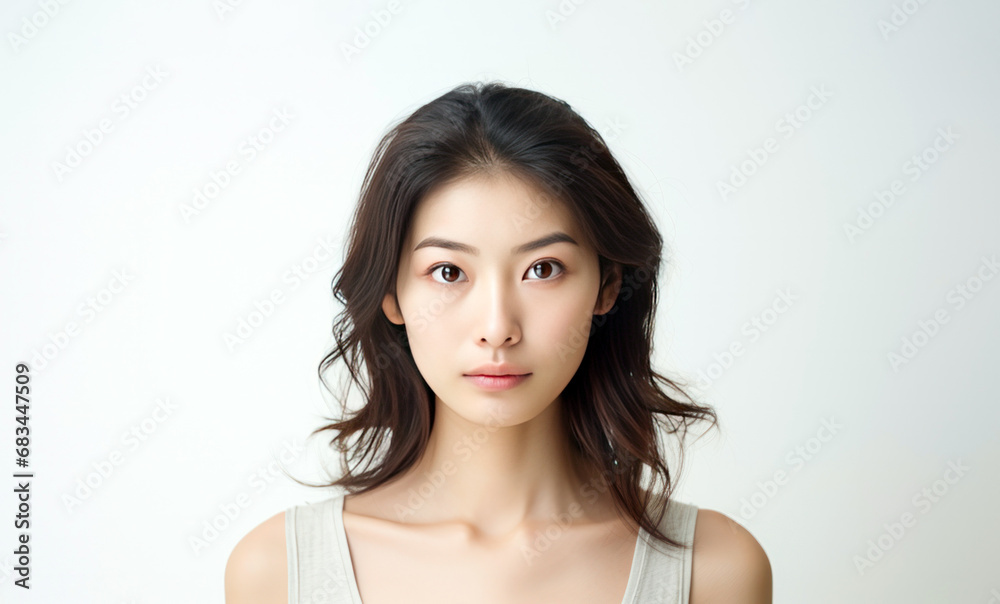 portrait of a Japanese woman looking at camera portrait of a Japanese woman looking at camera