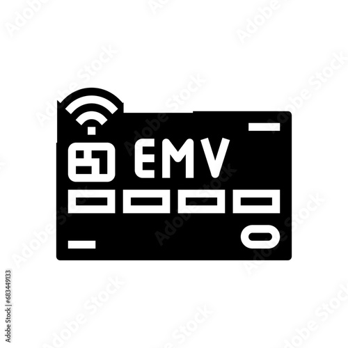 emv card bank payment glyph icon vector. emv card bank payment sign. isolated symbol illustration