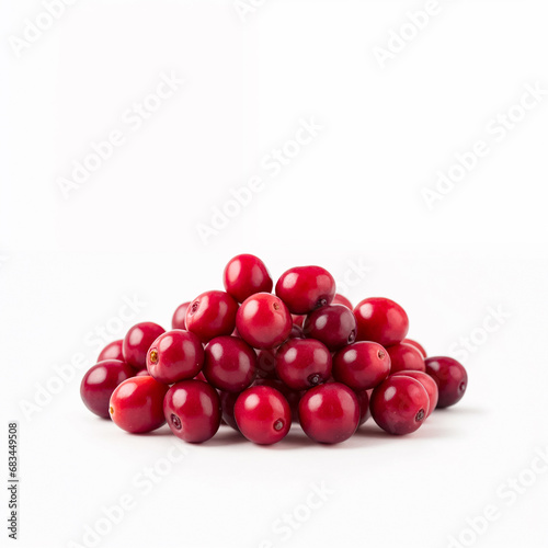 Cranberry on a white background. Red berries. Generative AI