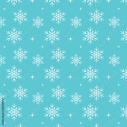 Seamless pattern with snowflakes for winters.