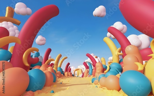 3d render abstract colorful pastel background ai generative