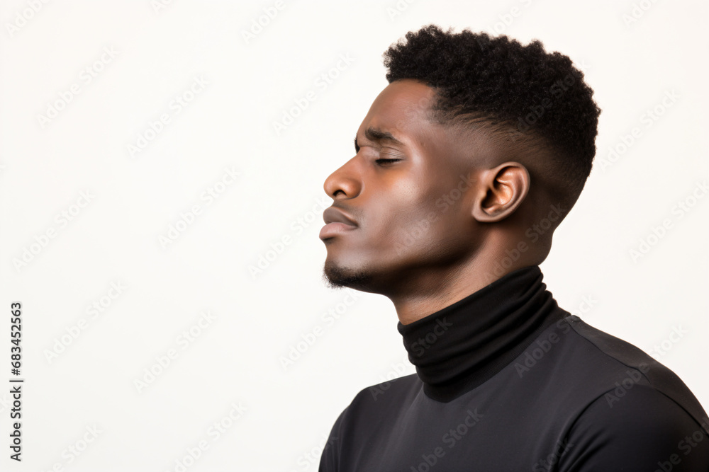 a man with a black shirt and a black turtle neck a man with a black shirt and a black turtle neck