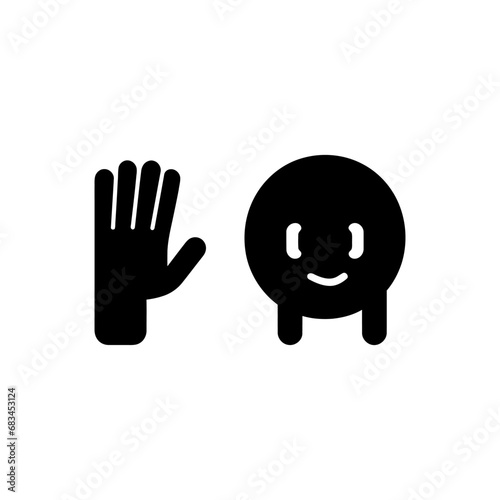 Friends saying goodbye icon - Simple Vector Illustration