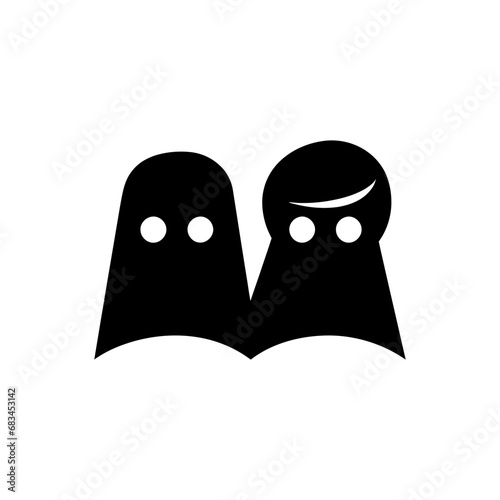 Friends playing hide and seek icon - Simple Vector Illustration