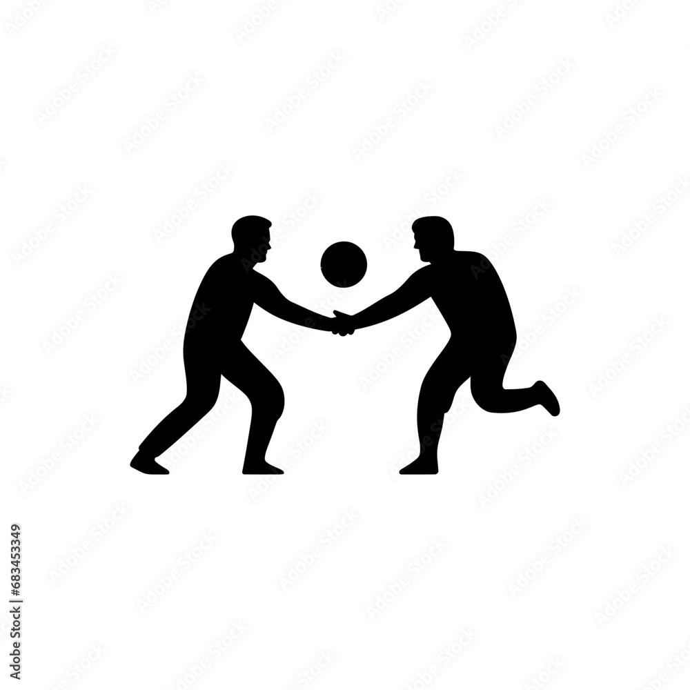 Two friends playing a sport icon - Simple Vector Illustration