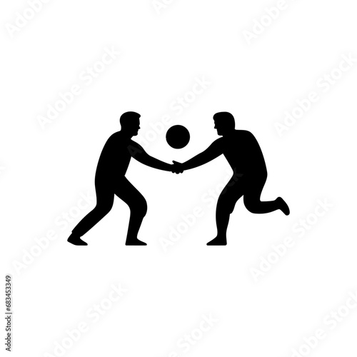 Two friends playing a sport icon - Simple Vector Illustration