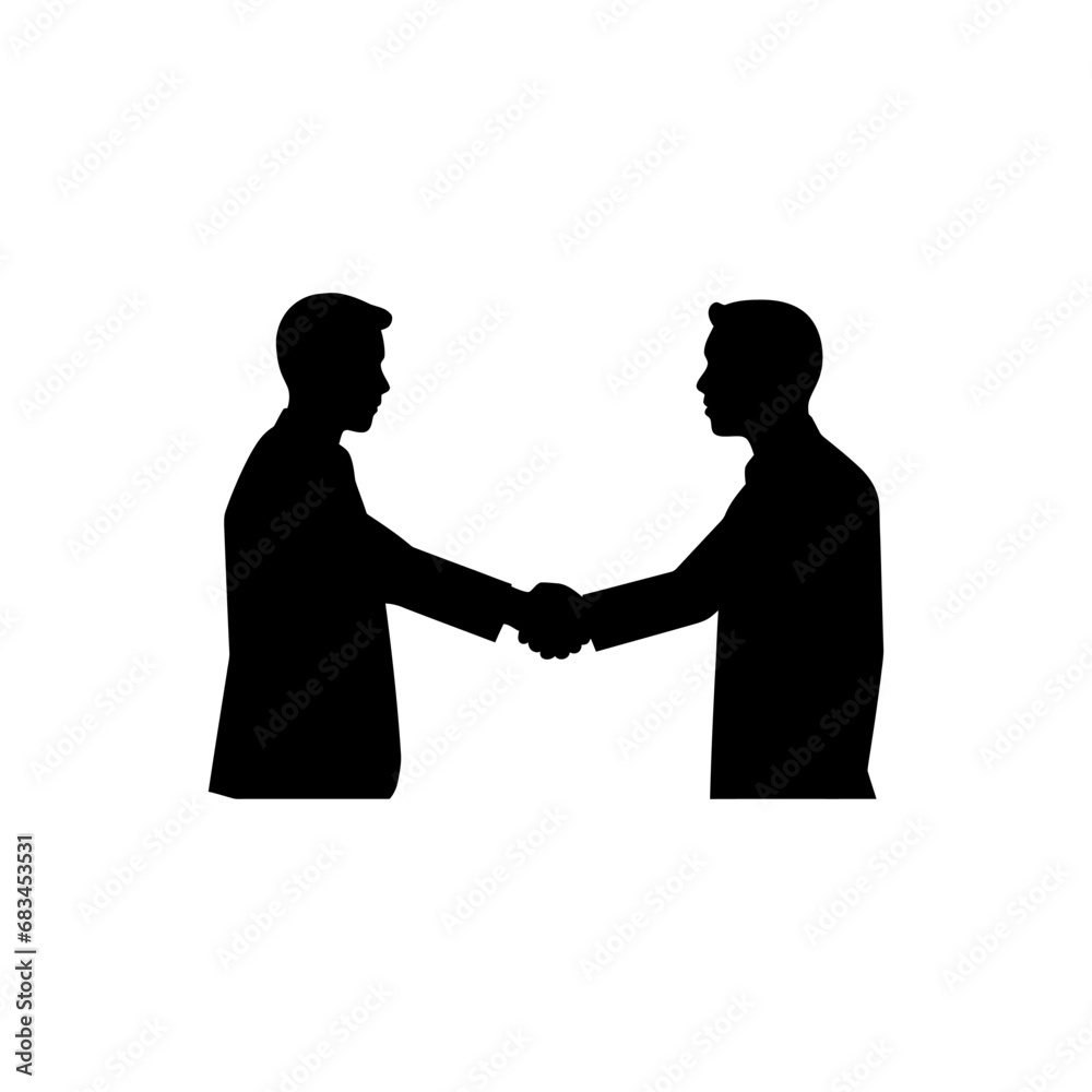 Two people shaking hands icon - Simple Vector Illustration