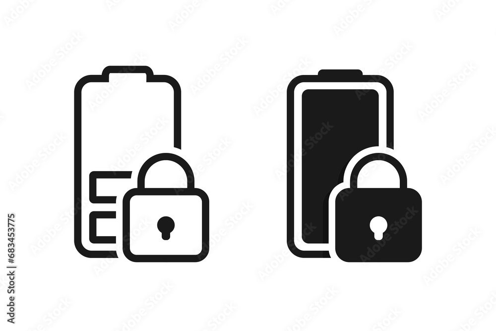 Battery locked icon. Illustration vector
