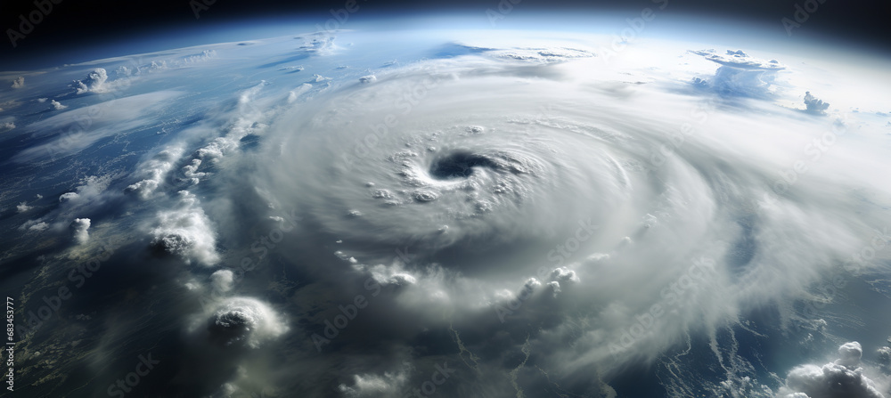 Hurricanes at space, aerial view