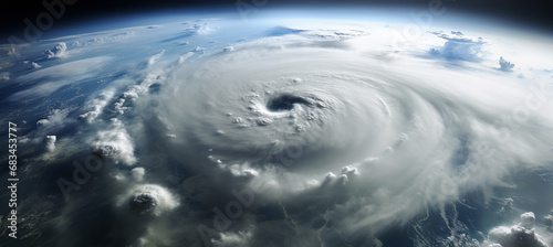 Hurricanes at space, aerial view