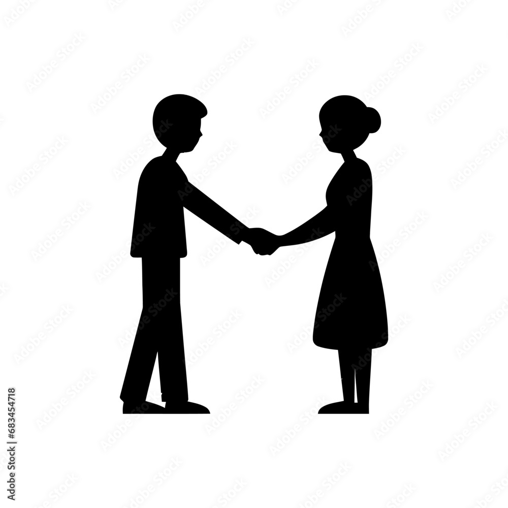 Couple forgiving each other icon - Simple Vector Illustration
