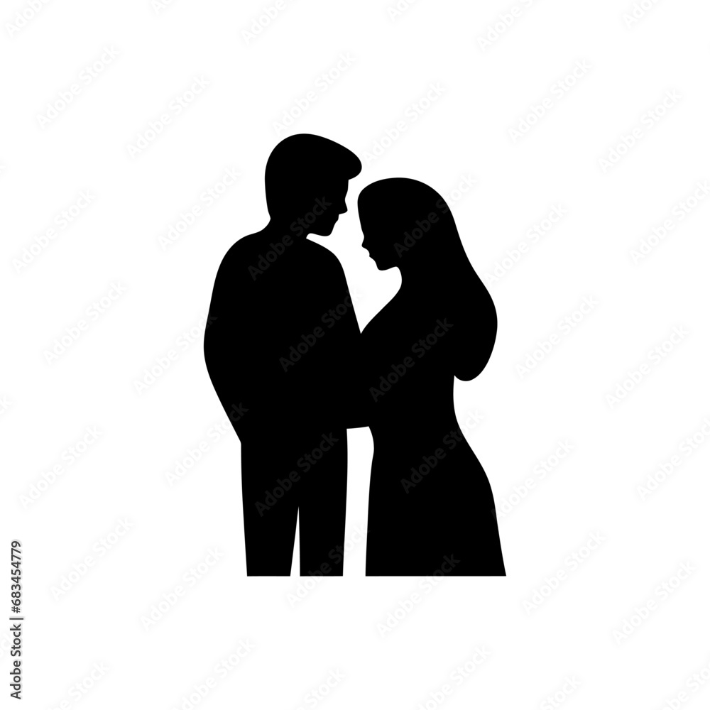 Couple supporting each other icon - Simple Vector Illustration