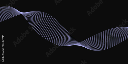 Abstract Black background with a glowing abstract waves. Abstract wave element for design. Digital frequency track equalizer, Futuristic background design. Long exposure, Light painting photography.