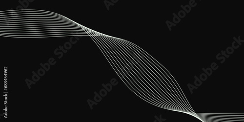 Abstract Black background with a glowing abstract waves. Abstract wave element for design. Digital frequency track equalizer, Futuristic background design. Long exposure, Light painting photography.