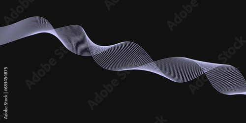 Abstract Black background with a glowing abstract waves. Abstract wave element for design. Digital frequency track equalizer, Futuristic background design. Long exposure, Light painting photography.