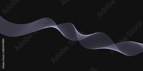Abstract Black background with a glowing abstract waves. Abstract wave element for design. Digital frequency track equalizer, Futuristic background design. Long exposure, Light painting photography.