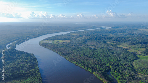 aerial view of the river