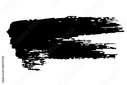 Collection of modern Black Grunge Brush Strokes on Transparent Background. Grunge texture elongated long black background. Isolated black ink stencils for graphic design