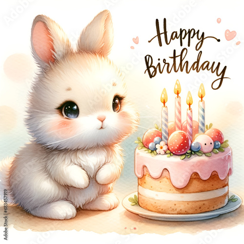 easter bunny with cake