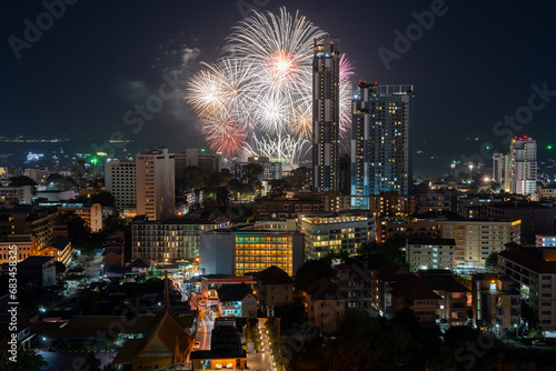 Firework Festival of Pattaya District Chonburi in Thailand Asia © Willi