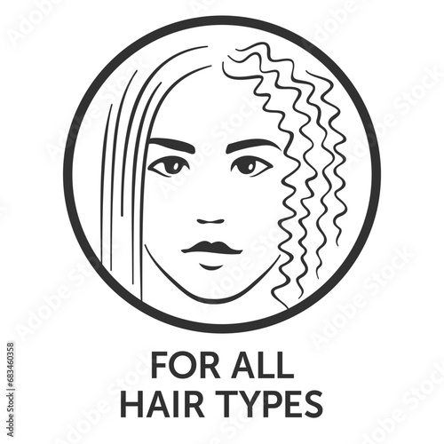 For all hair types icon - for haircare products