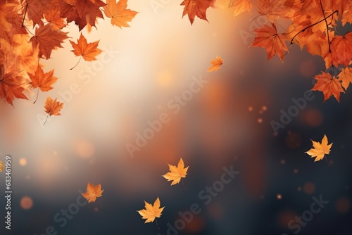 Flying fall maple leaves on autumn background, maple leaves on autumn background, autumn concept, fall maple leaves, autumn background