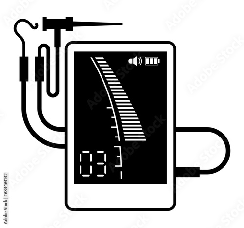 Apex locator - device for stomatology. Flat icon