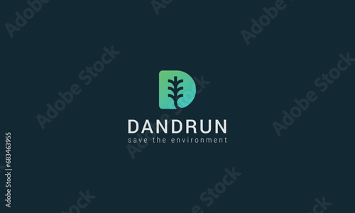 Letter D plantation creative green natural ecological logo photo