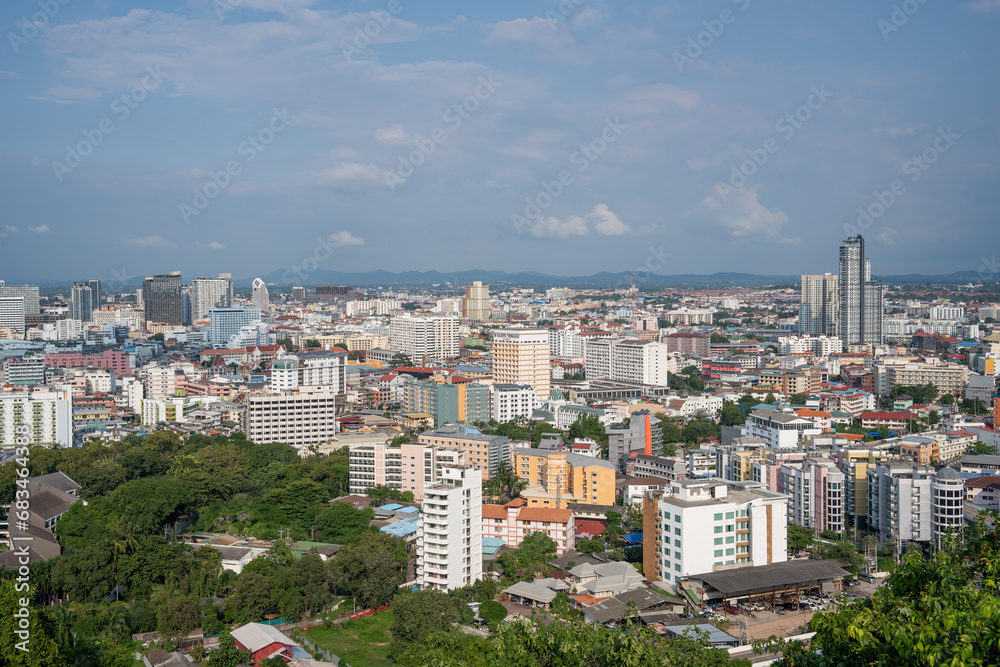 The Cityscape of Pattaya District Chonburi in Thailand Asia