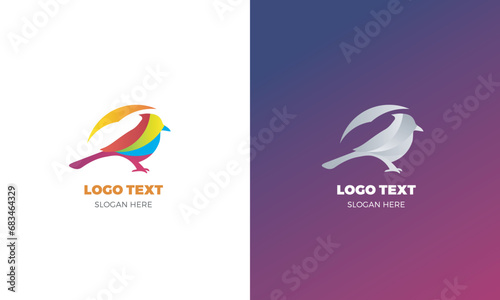 Colorful creative bird logo template