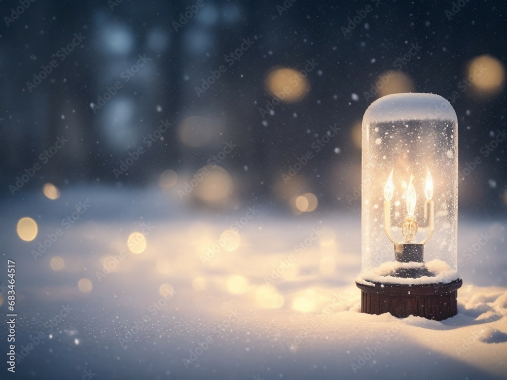 Illumination and snow blurred background
