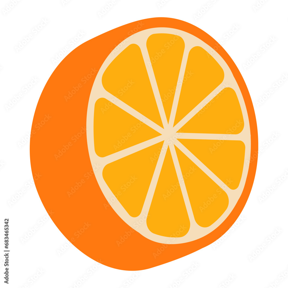 orange cut from simple shapes isolated on white