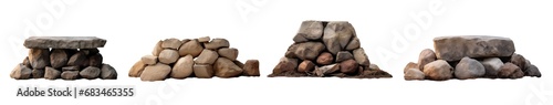 Simple Stone altar - set of various stone altars - various models from several time periods and civilizations - pile of stones