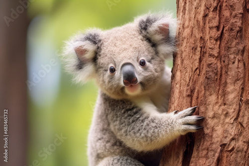 Junger Koala am Baum