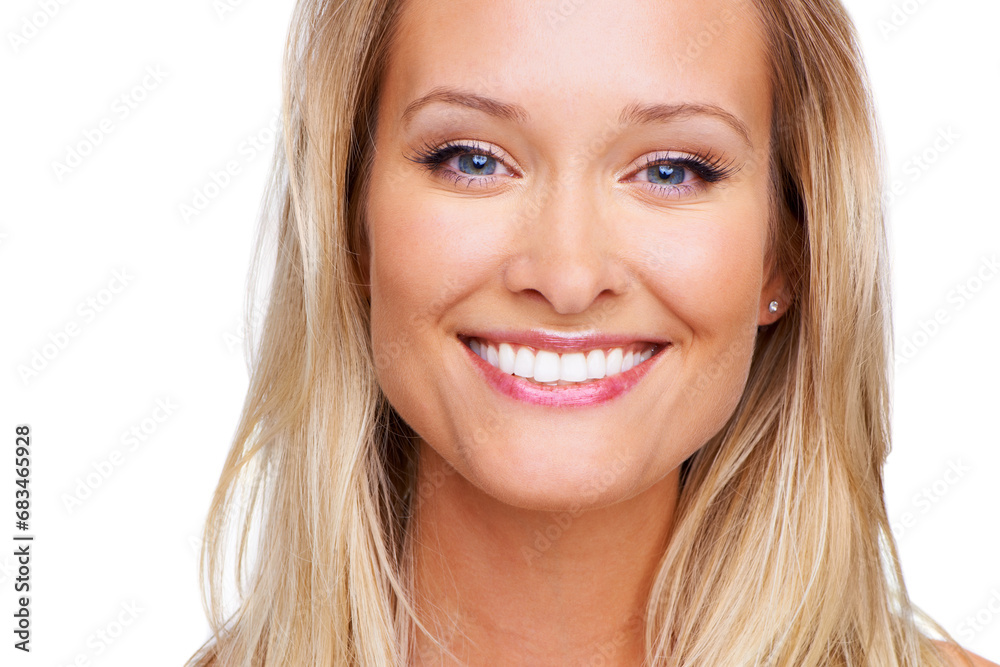 Beauty, skincare and smile with portrait of woman in studio for cosmetics, dermatology and spa treatment. Self care, health and glow with face of model on white background for cosmetology and facial Beauty, skincare and smile with portrait of woman in studio for cosmetics, dermatology and spa treatment. Self care, health and glow with face of model on white background for cosmetology and facial