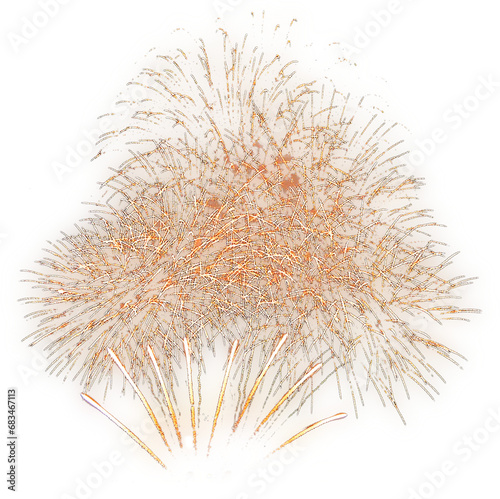 Obraz na plátne Festival fireworks bursting sparkling on transparent background