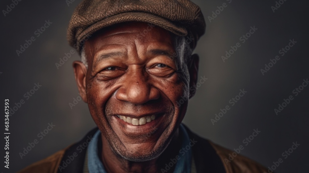 Radiant-eyed man against a studio background. Radiant-eyed man against a studio background.