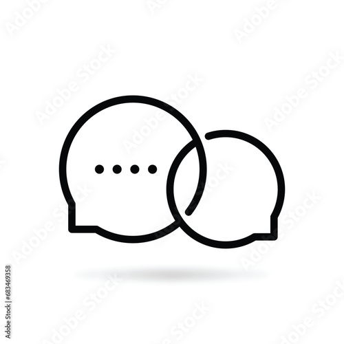 chat room icon like speech bubble. flat minimal style modern black logotype graphic art design isolated on white background. concept of 2 communication popup button shape for online think and web photo