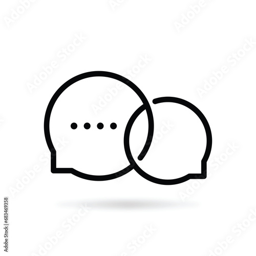 chat room icon like speech bubble. flat minimal style modern black logotype graphic art design isolated on white background. concept of 2 communication popup button shape for online think and web
