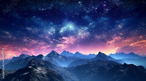 Amazing milky way with million stars at night.Generative AI © shuvodesign