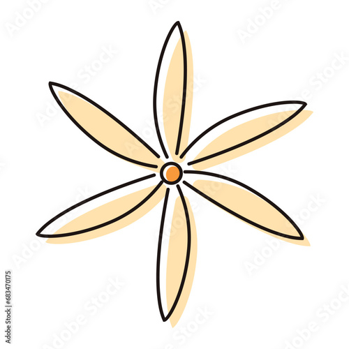 Colored flower sketch icon Vector