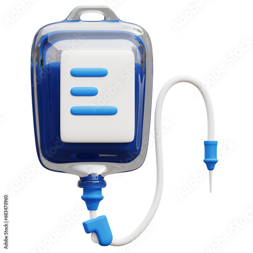 Intravenous IV therapy bag 3D icon