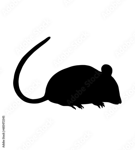 Mouse silouete line art photo