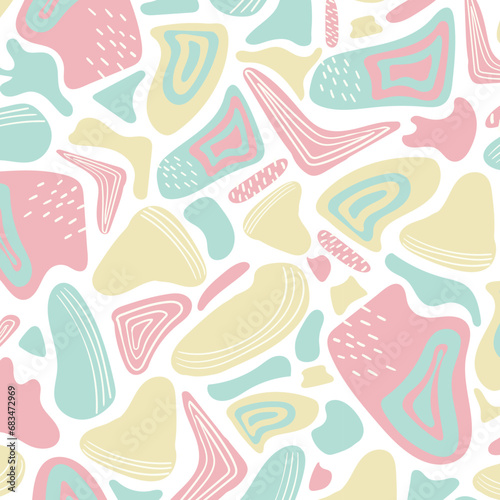 Colorful modern hand drawn trendy abstract pattern. Creative collage seamless pattern design. © amna
