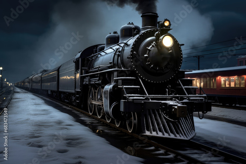 Polar Express Train. Сoncept Camping Adventure, Nature Hikes, Bonfire Nights, Wildlife Spotting, Starry Skies