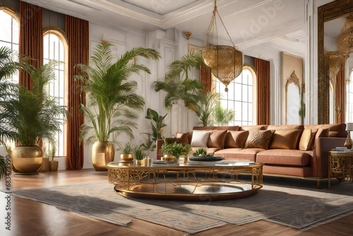 Luxury nature plants living room Created by AI