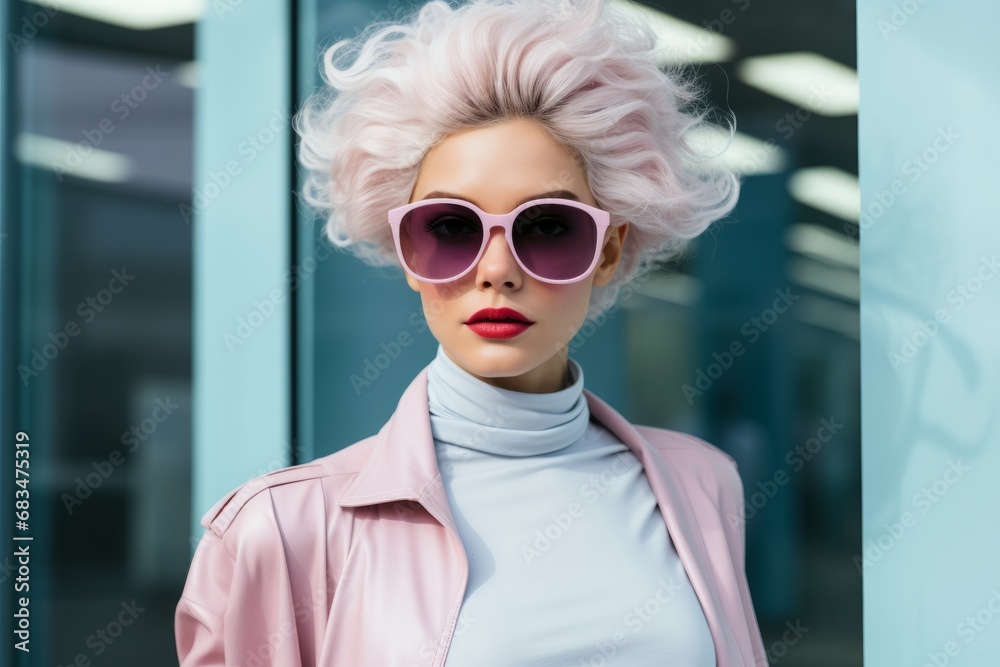 Young girls in beautiful fashionable clothes in pastel colors, fashion magazine cover, high fashion