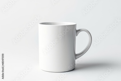 White Mug Placed On White Background