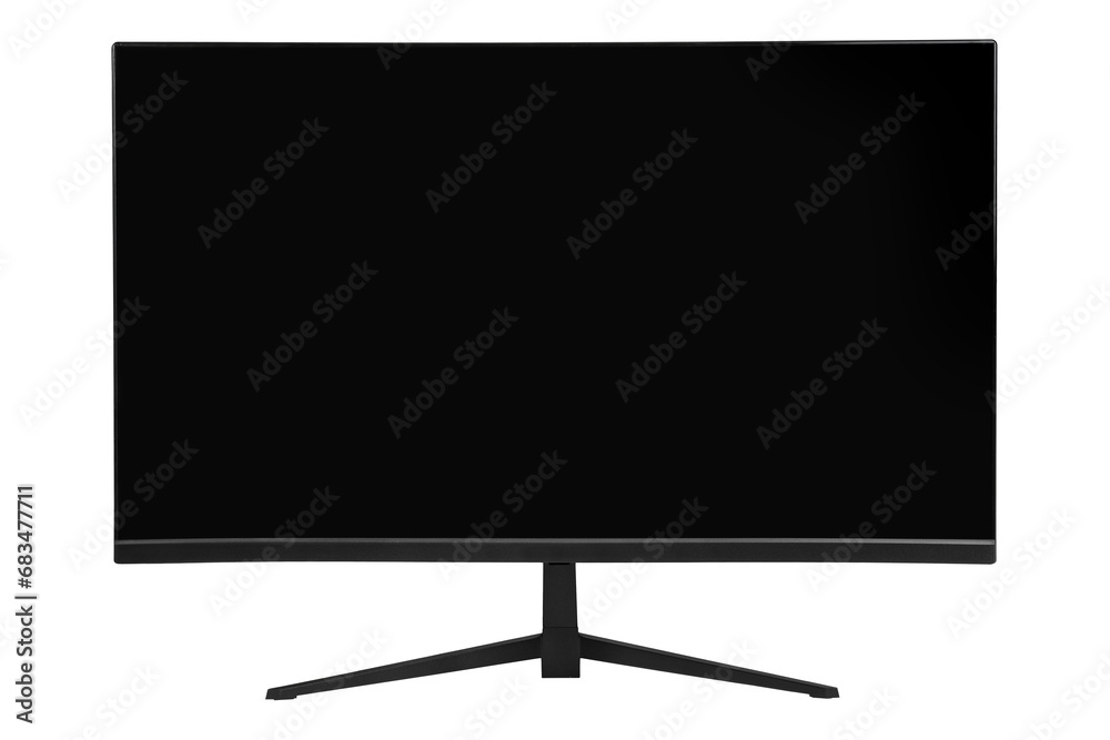 Black monitor in transparent background